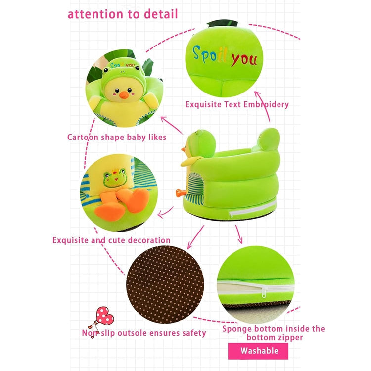 Soft Plush Baby Chair – Supportive Cartoon Seat with Backrest for Safe Sitting, Learning and Comfortable Playtime for Youngsters