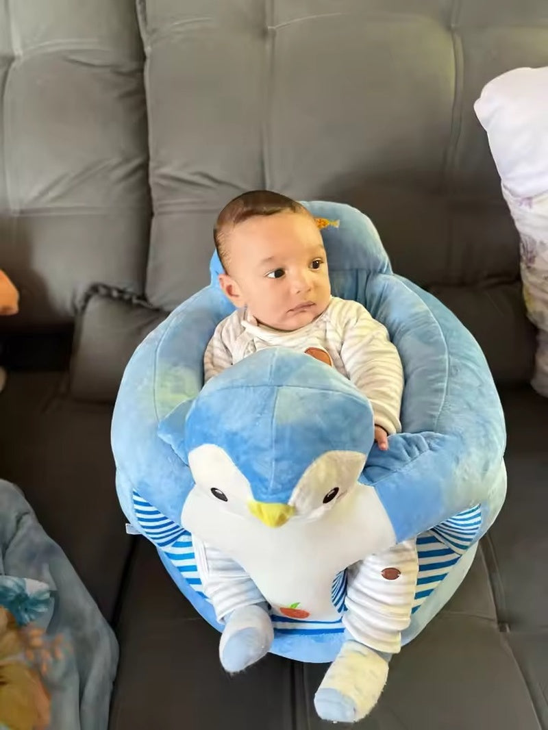Soft Plush Baby Chair – Supportive Cartoon Seat with Backrest for Safe Sitting, Learning and Comfortable Playtime for Youngsters