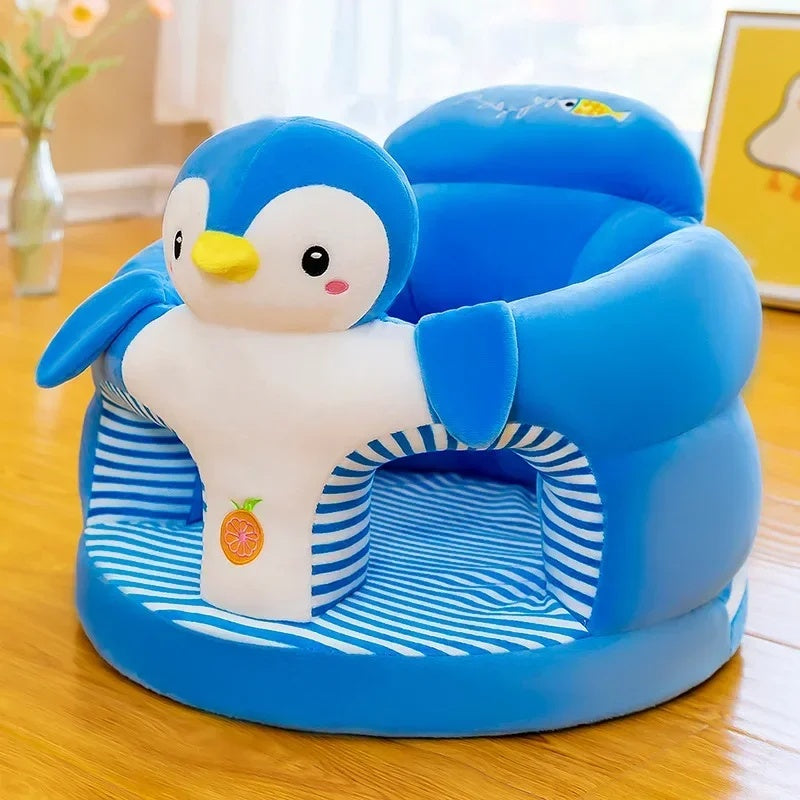 Soft Plush Baby Chair – Supportive Cartoon Seat with Backrest for Safe Sitting, Learning and Comfortable Playtime for Youngsters