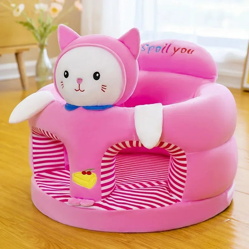 Soft Plush Baby Chair – Supportive Cartoon Seat with Backrest for Safe Sitting, Learning and Comfortable Playtime for Youngsters