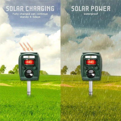 Solar Powered Ultrasonic Outdoor Animal Repeller