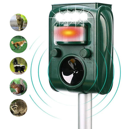 Solar Powered Ultrasonic Outdoor Animal Repeller