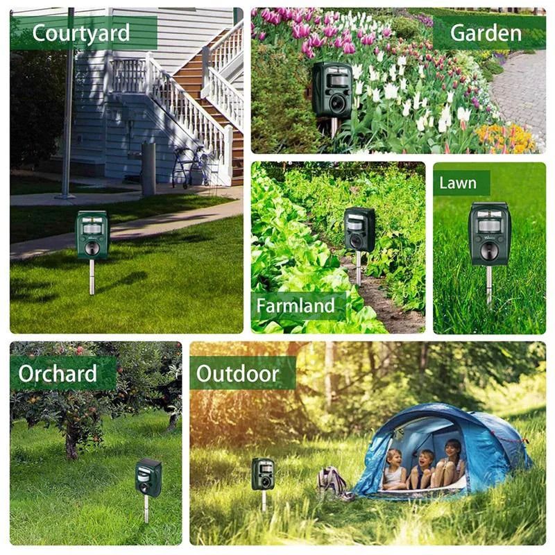 Solar Powered Ultrasonic Outdoor Animal Repeller
