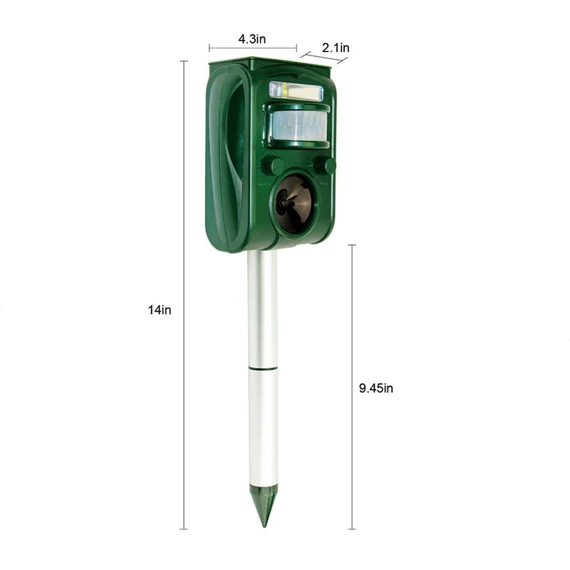 Solar Powered Ultrasonic Outdoor Animal Repeller