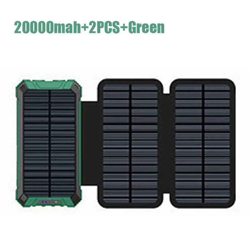 Solar Charger Power Bank With 20000mAh, USB & Wireless Charging, Weather-Resistant