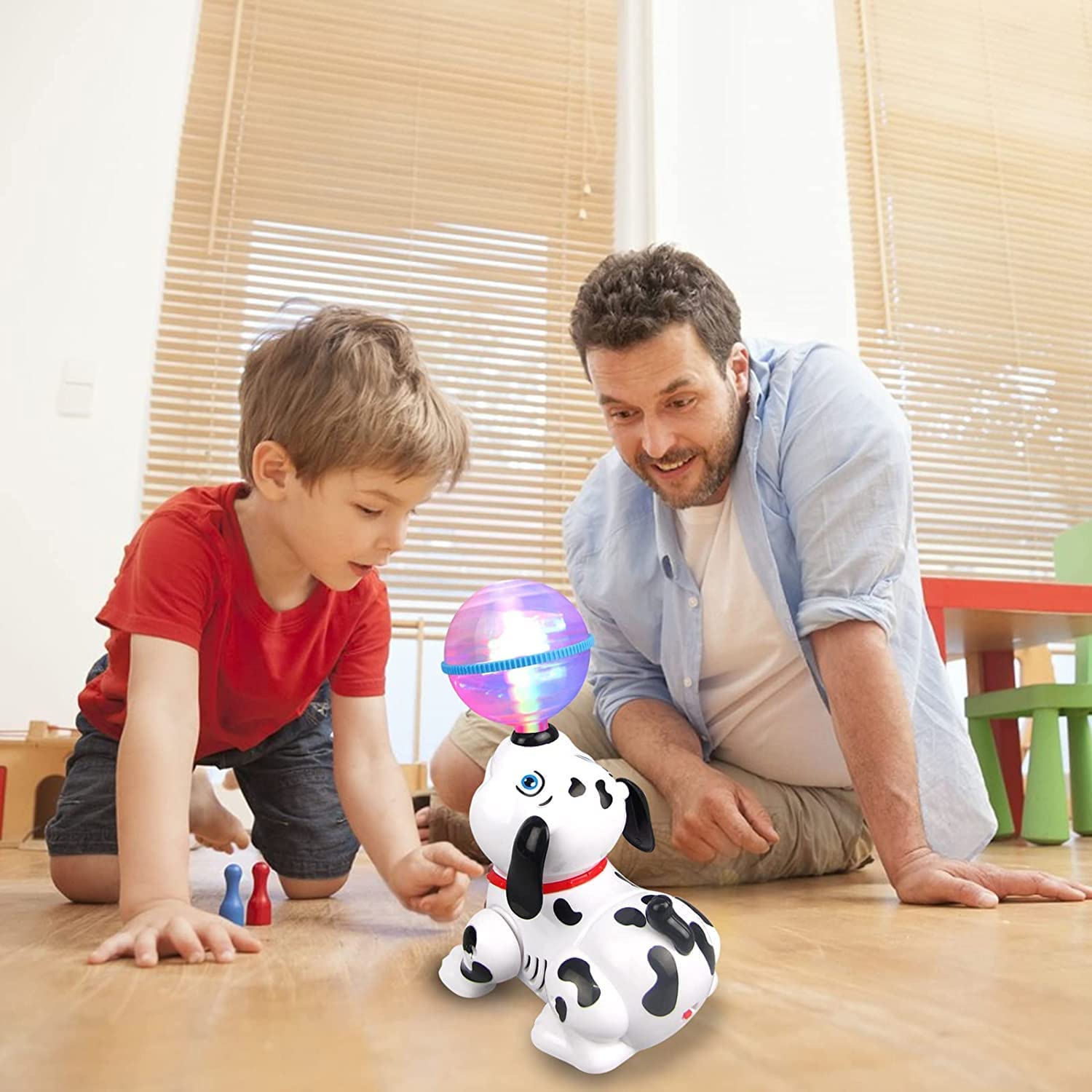 Spinning Dalmatian Toy With Lights And Music, Boosts Kids’ Brain Development, Safe For Ages 3+.
