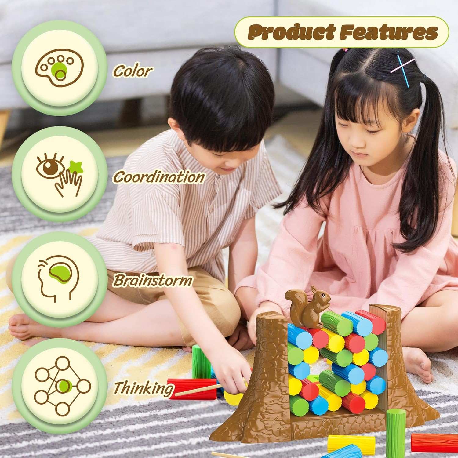 Squirrel Balance Game With Polypropylene, Educational Toy, Motor Skills & Thinking Training, Safe for 5 months