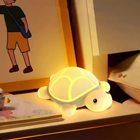 Squishy Silicone Cute Turtle LED Night Light - Perfect Gift for Kids and Girls