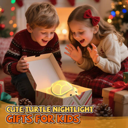 Squishy Silicone Cute Turtle LED Night Light - Perfect Gift for Kids and Girls