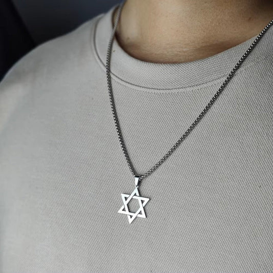 Stainless Steel Star Pendant Necklace for Men and Women