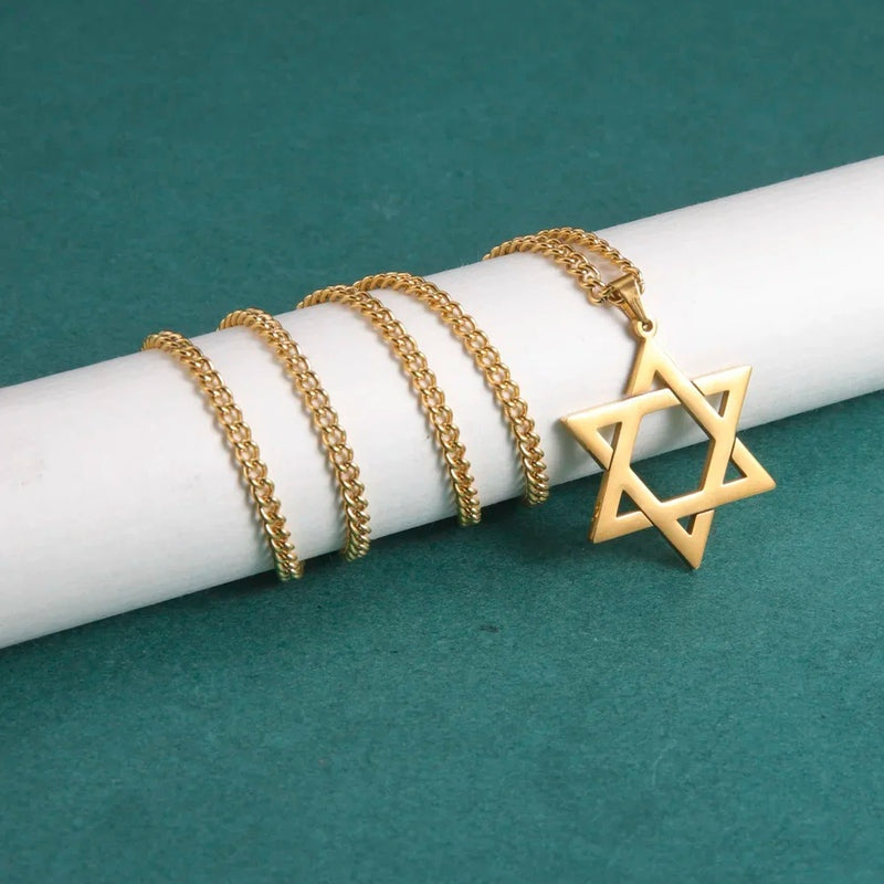 Stainless Steel Star Pendant Necklace for Men and Women