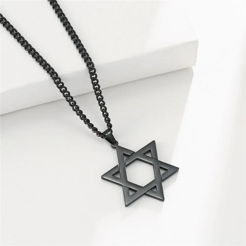 Stainless Steel Star Pendant Necklace for Men and Women