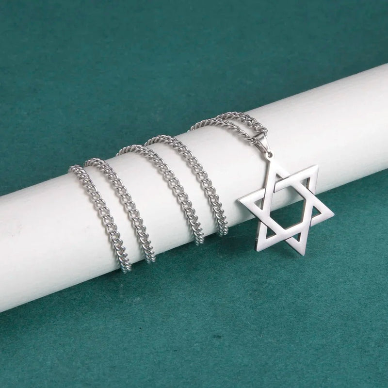 Stainless Steel Star Pendant Necklace for Men and Women