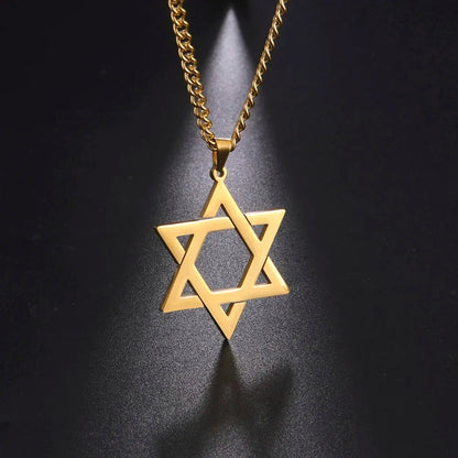 Stainless Steel Star Pendant Necklace for Men and Women