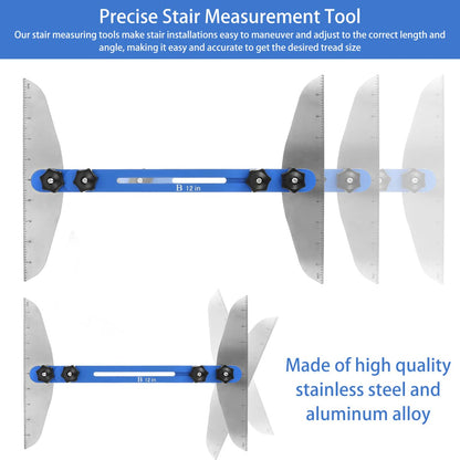 Stair Tread Jig Template Tool – Adjustable Gauge Made from Durable Material for Stairs, Risers, Shelves, and Partitions.