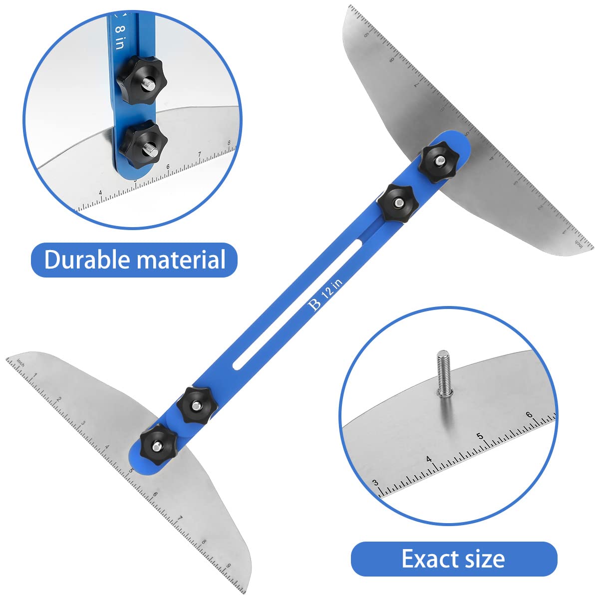 Stair Tread Jig Template Tool – Adjustable Gauge Made from Durable Material for Stairs, Risers, Shelves, and Partitions.