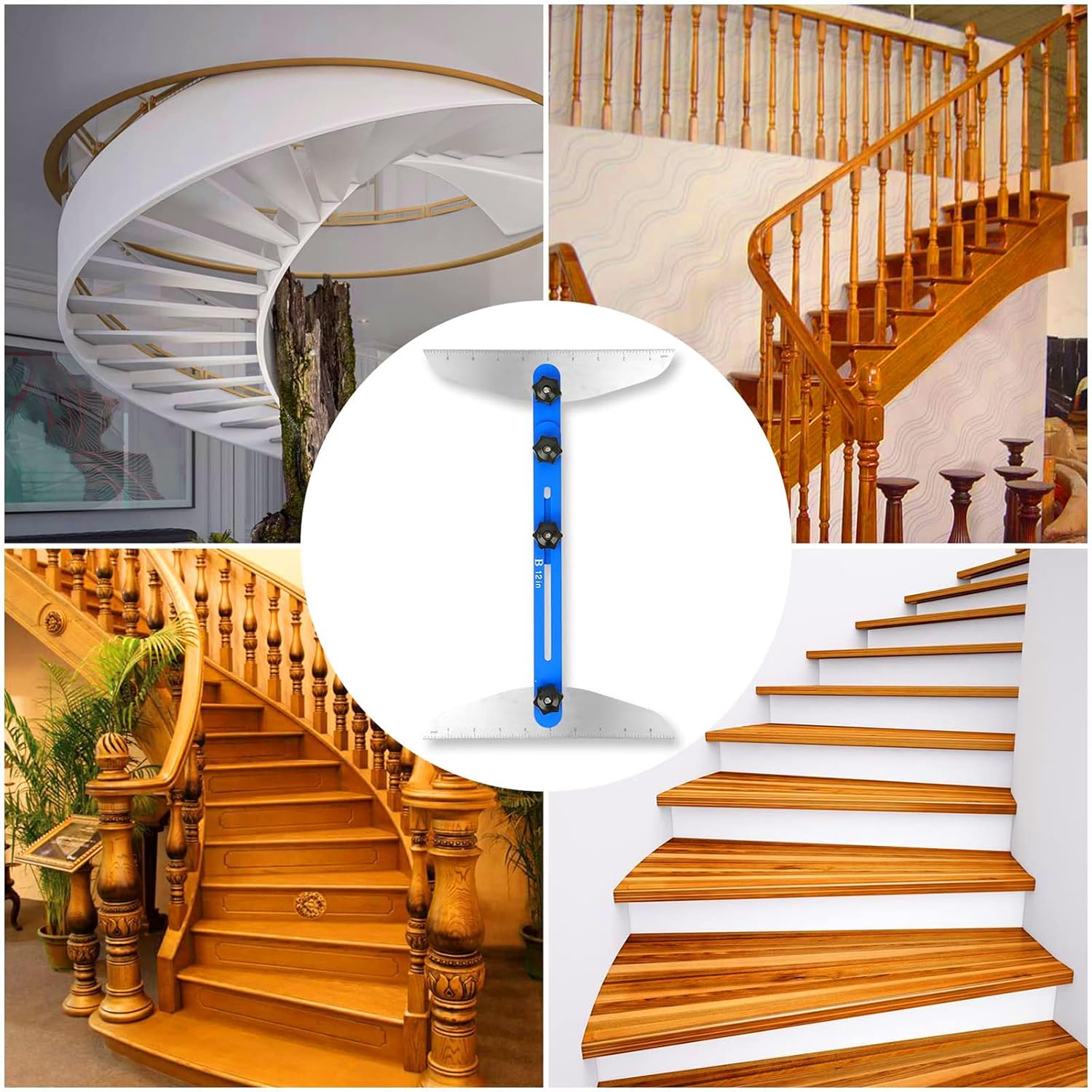 Stair Tread Jig Template Tool – Adjustable Gauge Made from Durable Material for Stairs, Risers, Shelves, and Partitions.