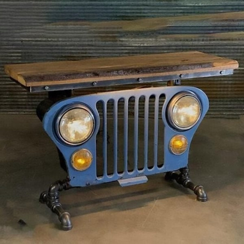 Steampunk Industrial Antique Car Head Lamp Desktop Sculpture Ornament