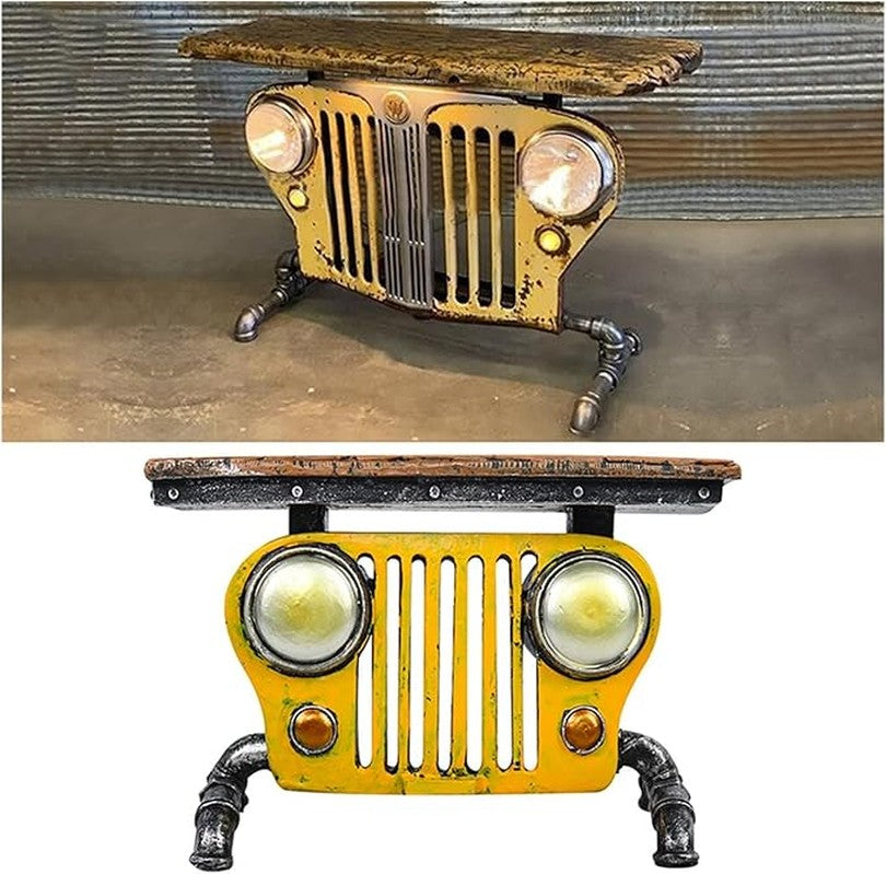 Steampunk Industrial Antique Car Head Lamp Desktop Sculpture Ornament