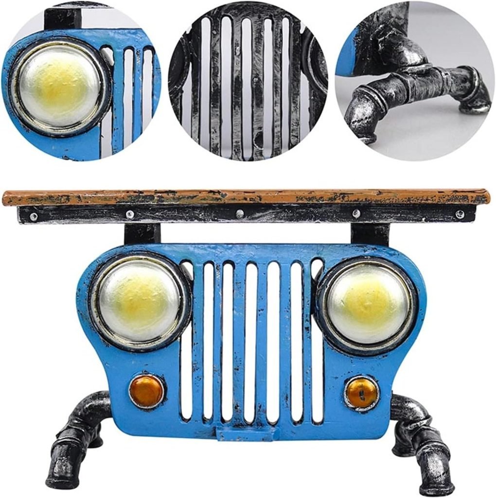 Steampunk Industrial Antique Car Head Lamp Desktop Sculpture Ornament