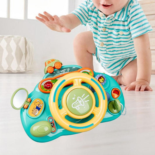 Steering Wheel Toy with Sound, Lights, and Secure Strap – Safe for Ages 18+ Months