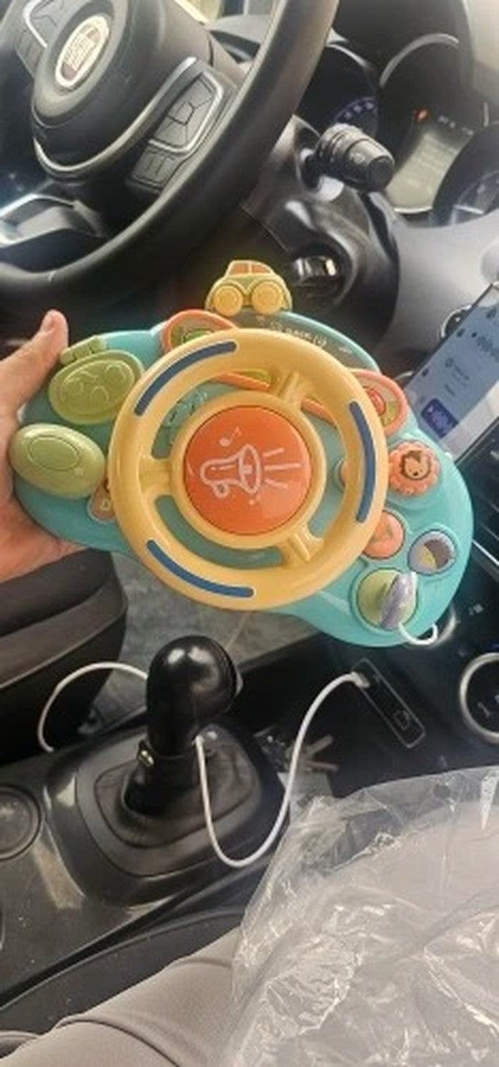 Steering Wheel Toy with Sound, Lights, and Secure Strap – Safe for Ages 18+ Months