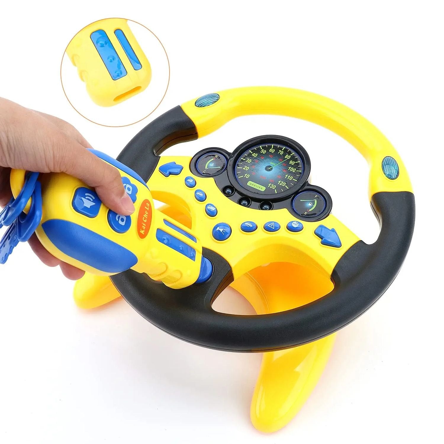 Steering Wheel for Car Backseat Pretend Driving Simulated Driving Steering Wheel Toy Light and Music Educational Gifts for Kids