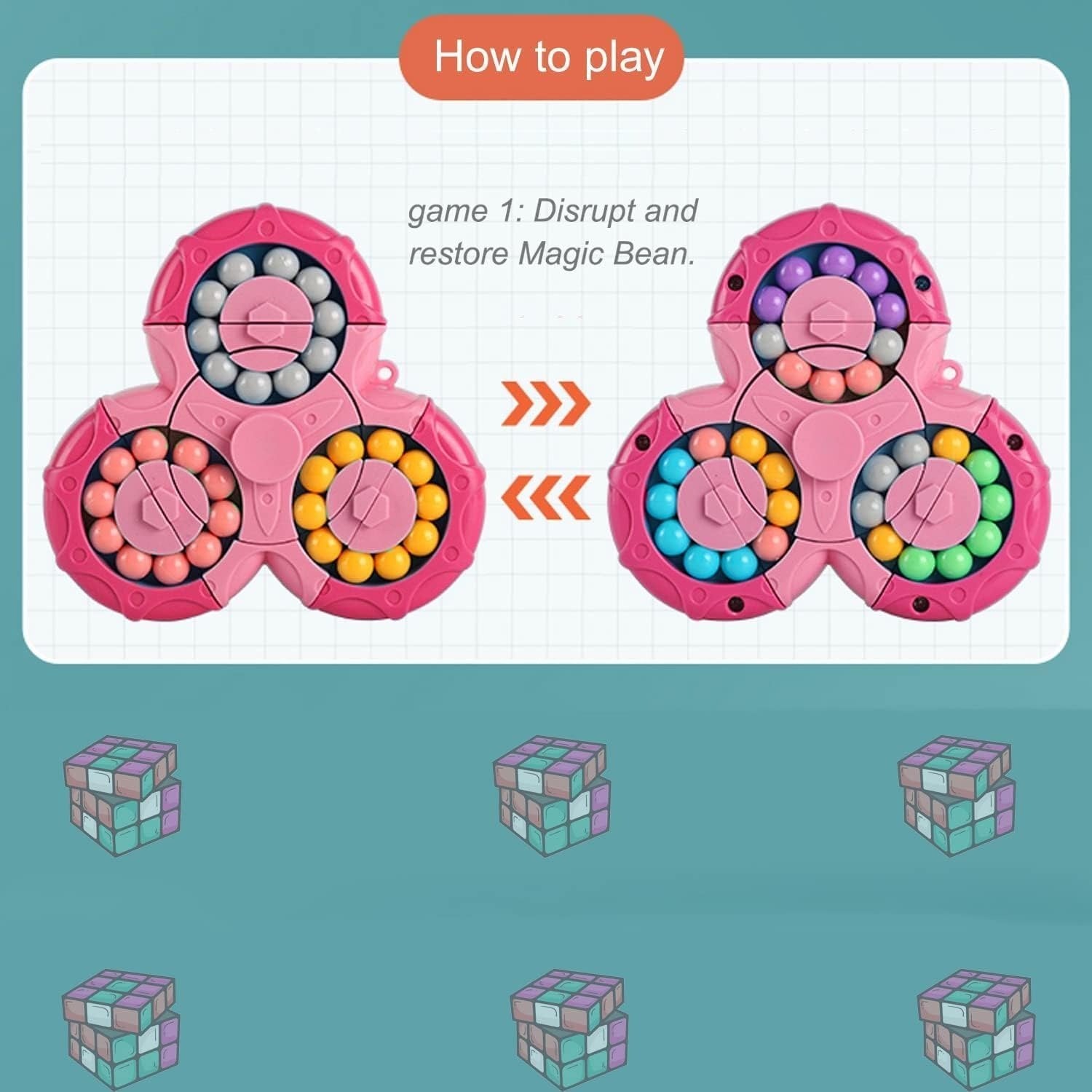 Stress Relief Spinner with Fun Educational Toy, Boosts Logic & Focus, Safe for Ages 3+