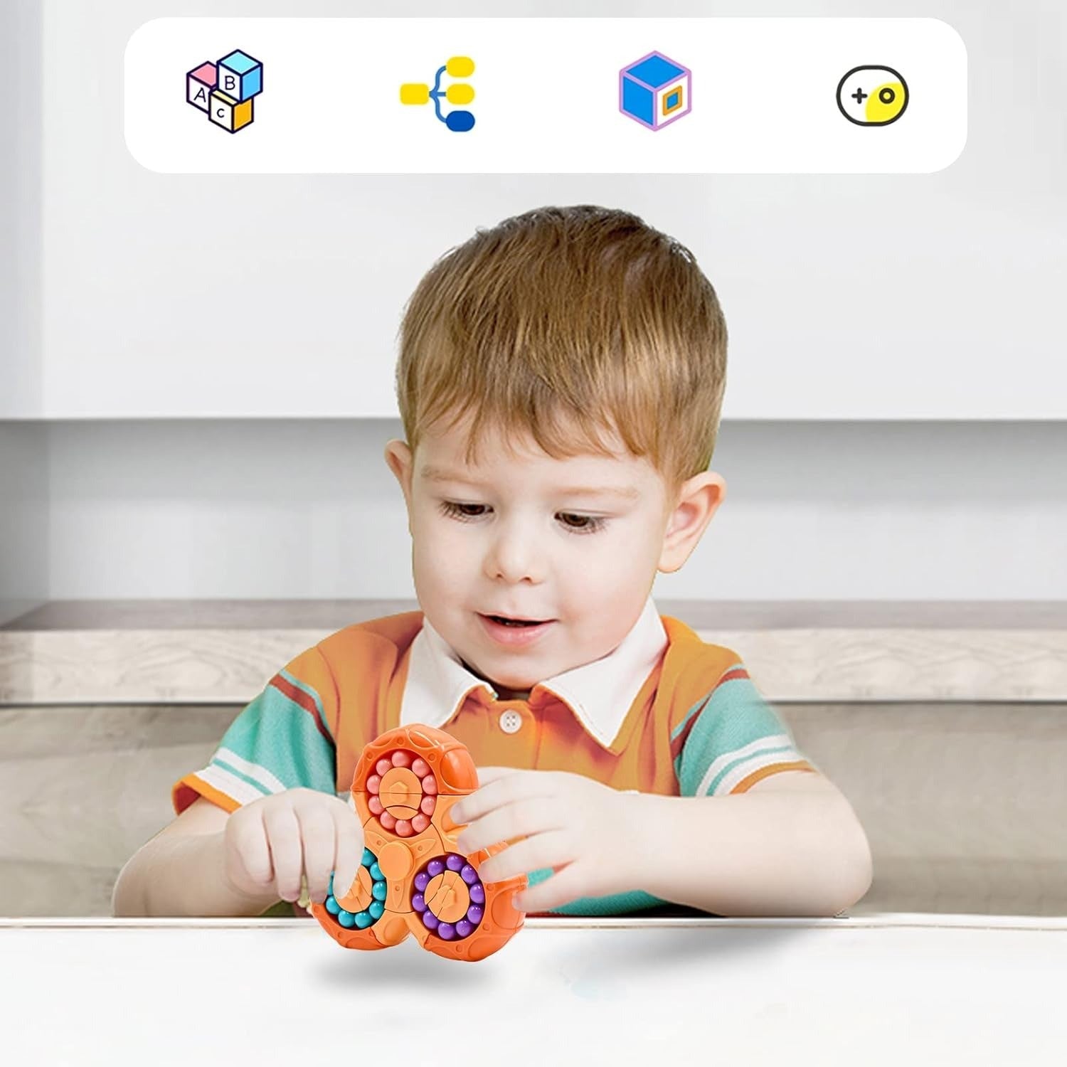 Stress Relief Spinner with Fun Educational Toy, Boosts Logic & Focus, Safe for Ages 3+