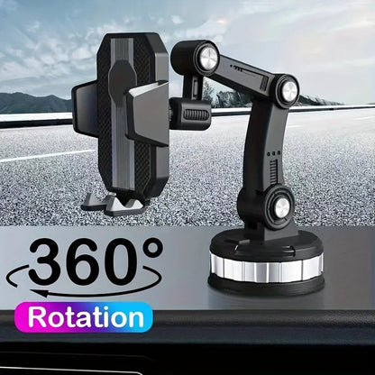 Strong Suction Car Phone Holder with Suction Cup, 360° Rotation, Safe Materials and Easy Operation
