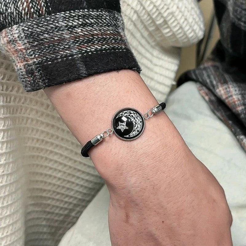 Sun & Moon Bracelets With Adjustable Unisex Stainless Steel Jewelry 2-Pack Luminous Couples Jewelry for Long-Distance Love