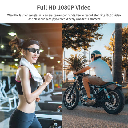 Sunglasses with Built-In Video Camera 1080P Full HD Wide-Angle Smart DVR for Outdoor Sports
