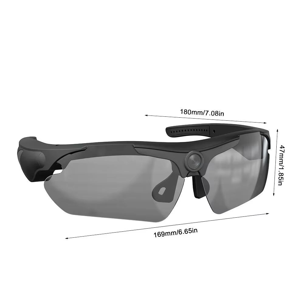 Sunglasses with Built-In Video Camera 1080P Full HD Wide-Angle Smart DVR for Outdoor Sports