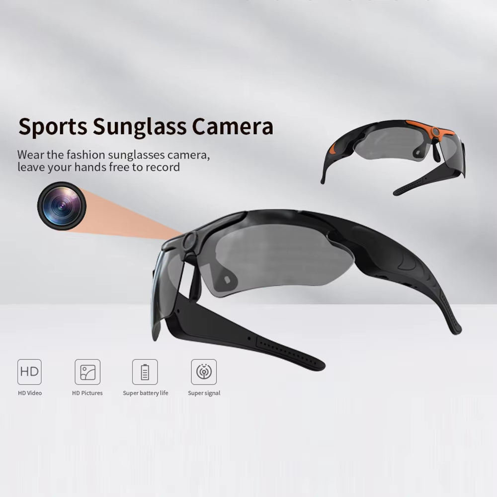 Sunglasses with Built-In Video Camera 1080P Full HD Wide-Angle Smart DVR for Outdoor Sports