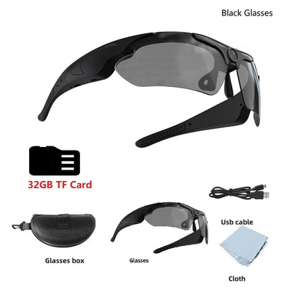 Sunglasses with Built-In Video Camera 1080P Full HD Wide-Angle Smart DVR for Outdoor Sports