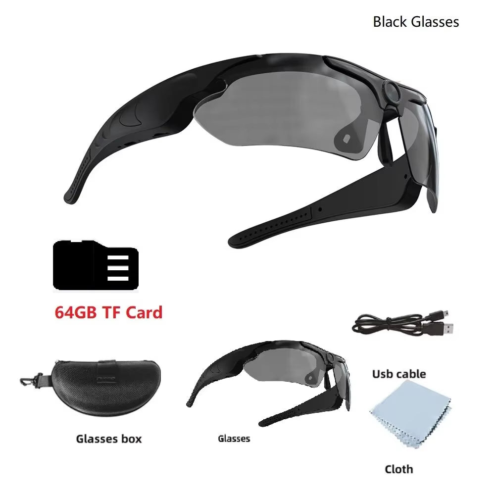 Sunglasses with Built-In Video Camera 1080P Full HD Wide-Angle Smart DVR for Outdoor Sports