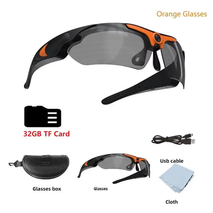Sunglasses with Built-In Video Camera 1080P Full HD Wide-Angle Smart DVR for Outdoor Sports
