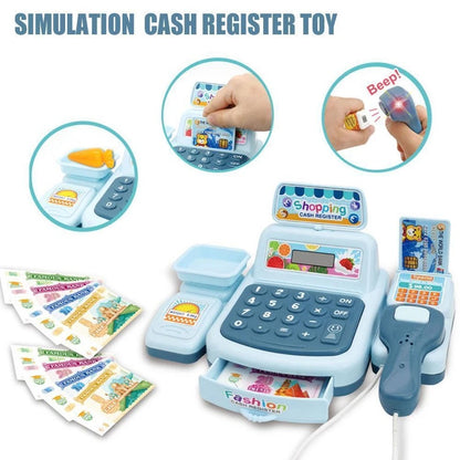 Supermarket Cash Register Toy with Sound and Light, Compact, Portable, Safe for Ages 3+