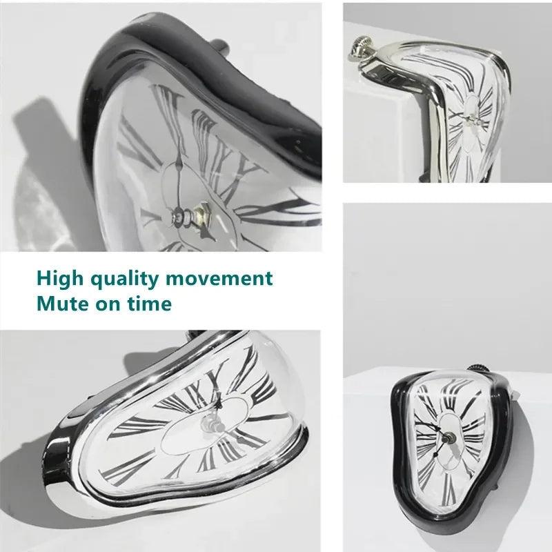 Surreal Melting Wall Clock with Roman Numerals Quartz Movement