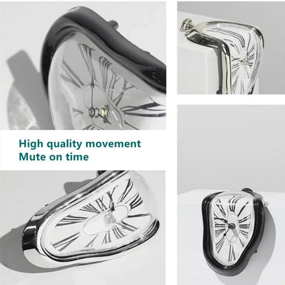 Surreal Melting Wall Clock with Roman Numerals Quartz Movement