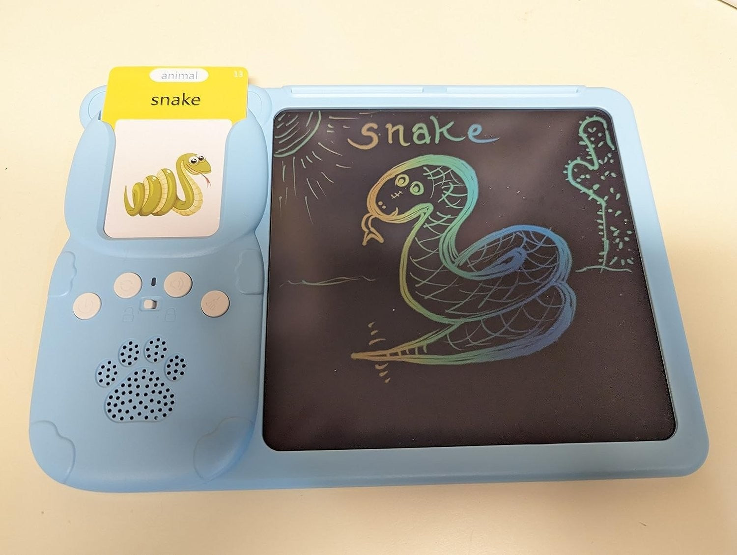 Talking Flash Cards with LCD Writing Drawing Tablet, Montessori Speech Therapy Learning Toy, Safe for Kids 2+