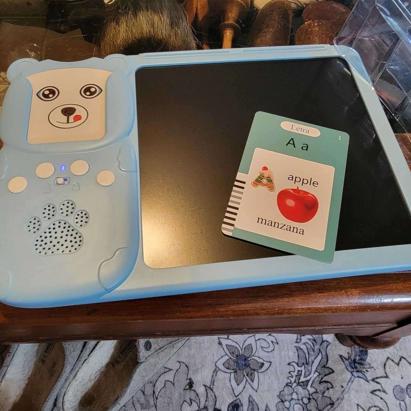 Talking Flash Cards with LCD Writing Drawing Tablet, Montessori Speech Therapy Learning Toy, Safe for Kids 2+