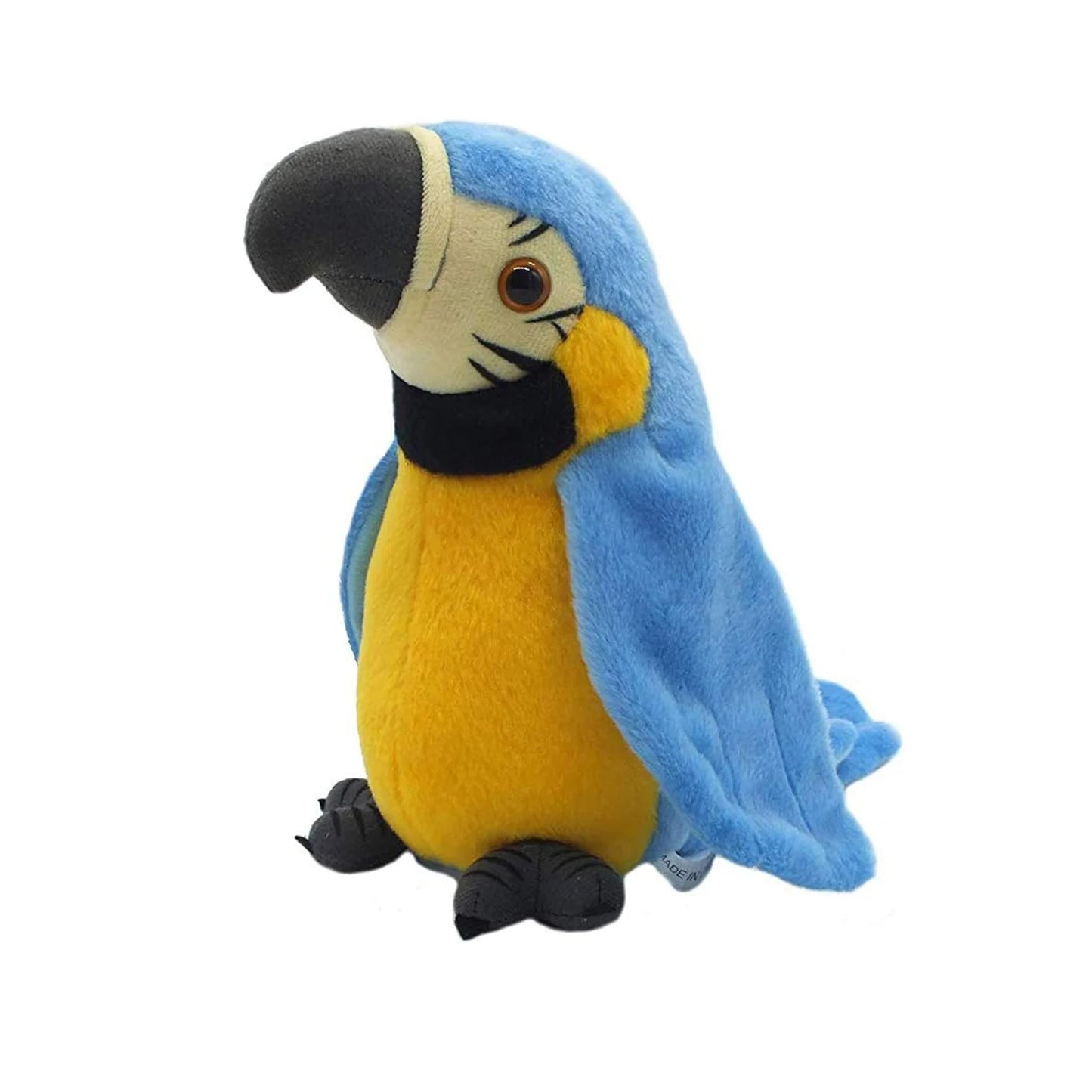 Talking Parrot Toy With Soft Cotton, Moves & Talks, Plush Bird Toy, Safe for 3+