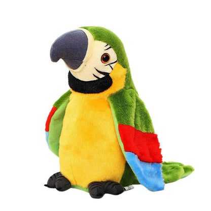 Talking Parrot Toy With Soft Cotton, Moves & Talks, Plush Bird Toy, Safe for 3+