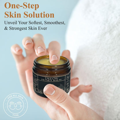 Tallow Honey Balm Natural Moisturizing Cream With Soothes, Nourishes, Balances & Brightens Skin for Dry and Sensitive Skin
