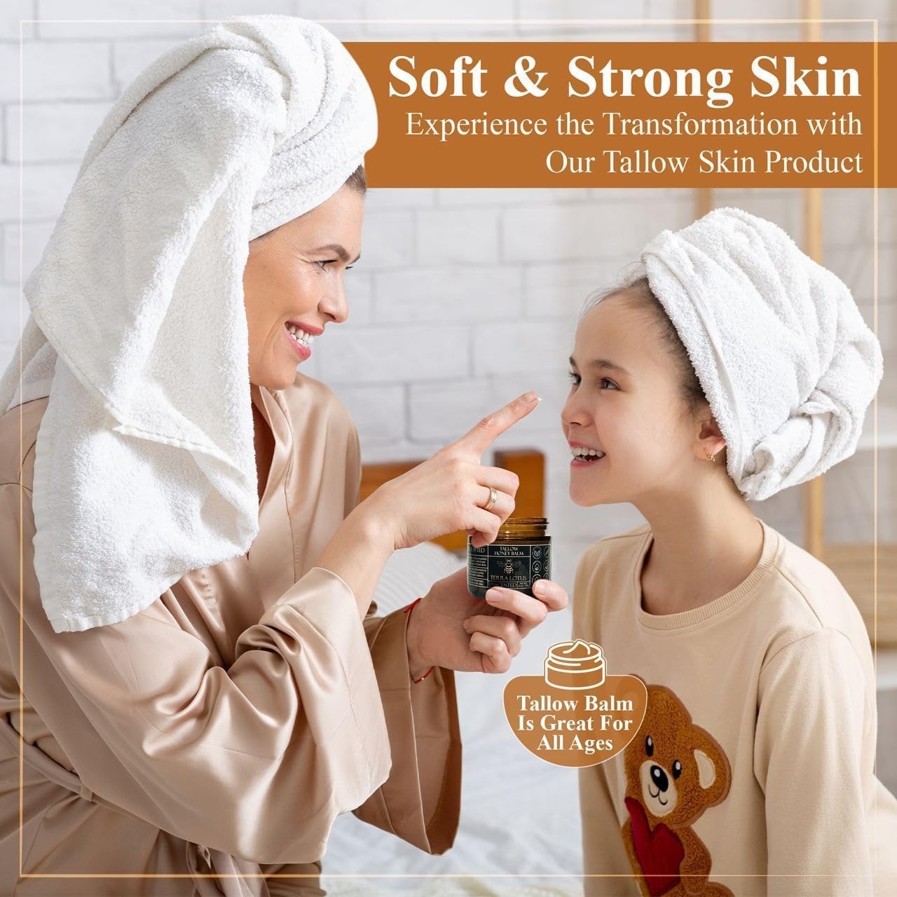 Tallow Honey Balm Natural Moisturizing Cream With Soothes, Nourishes, Balances & Brightens Skin for Dry and Sensitive Skin