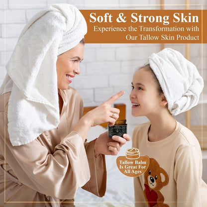 Tallow Honey Balm Natural Moisturizing Cream With Soothes, Nourishes, Balances & Brightens Skin for Dry and Sensitive Skin