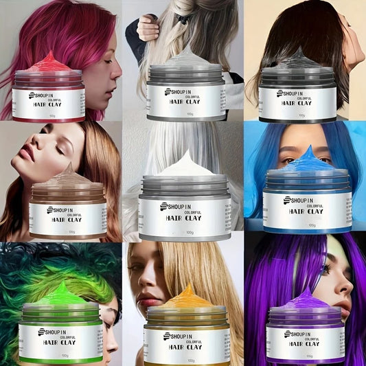 Temporary Hair Color Wax With Colors, Styles, Adds Light Shine & Covers Grays For Daily Party Cosplay Halloween DIY