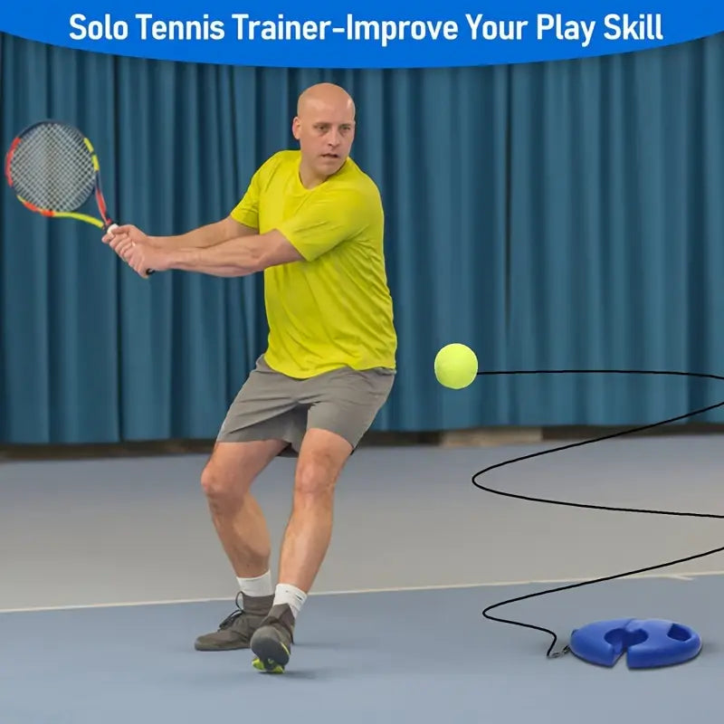 Tennis Trainer Rebound Ball for Self-Practice with Elastic Ball and Anti-Slip Base