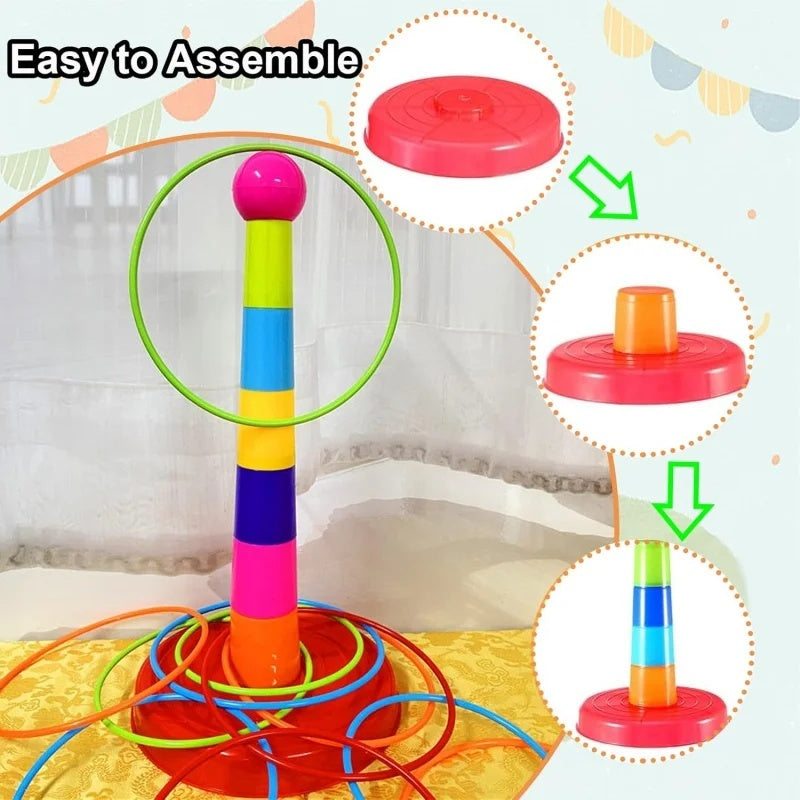 Throw Circle Game with Colorful, Skill-Building Fun for Kids, Easy to Assemble, Safe for Ages 3+